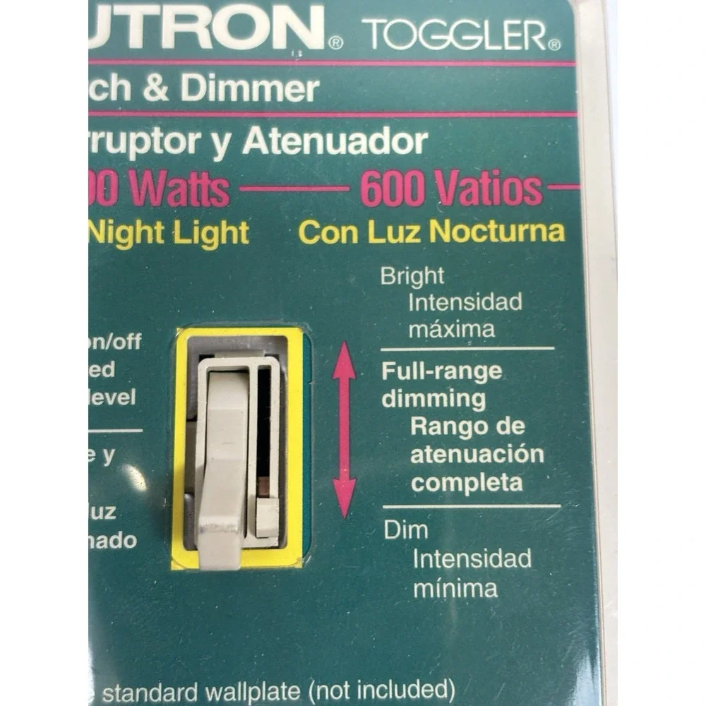 LUTRON Toggler Switch & Dimmer Single Pole Wall‎ Light Switch TG-600PNLH-IV NOS